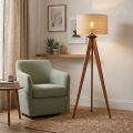 Lampadaire AIDA 1xE27/15W/230V chêne/raphia