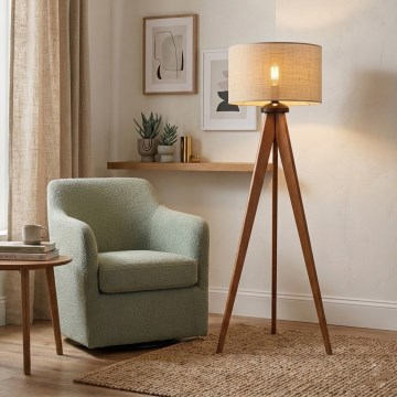 Lampadaire AIDA 1xE27/15W/230V chêne/raphia