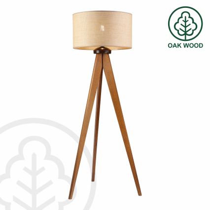 Lampadaire AIDA 1xE27/15W/230V chêne/raphia
