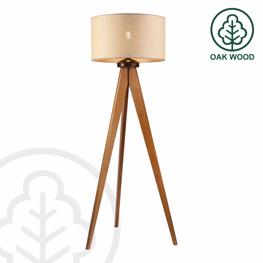 Lampadaire AIDA 1xE27/15W/230V chêne/raphia