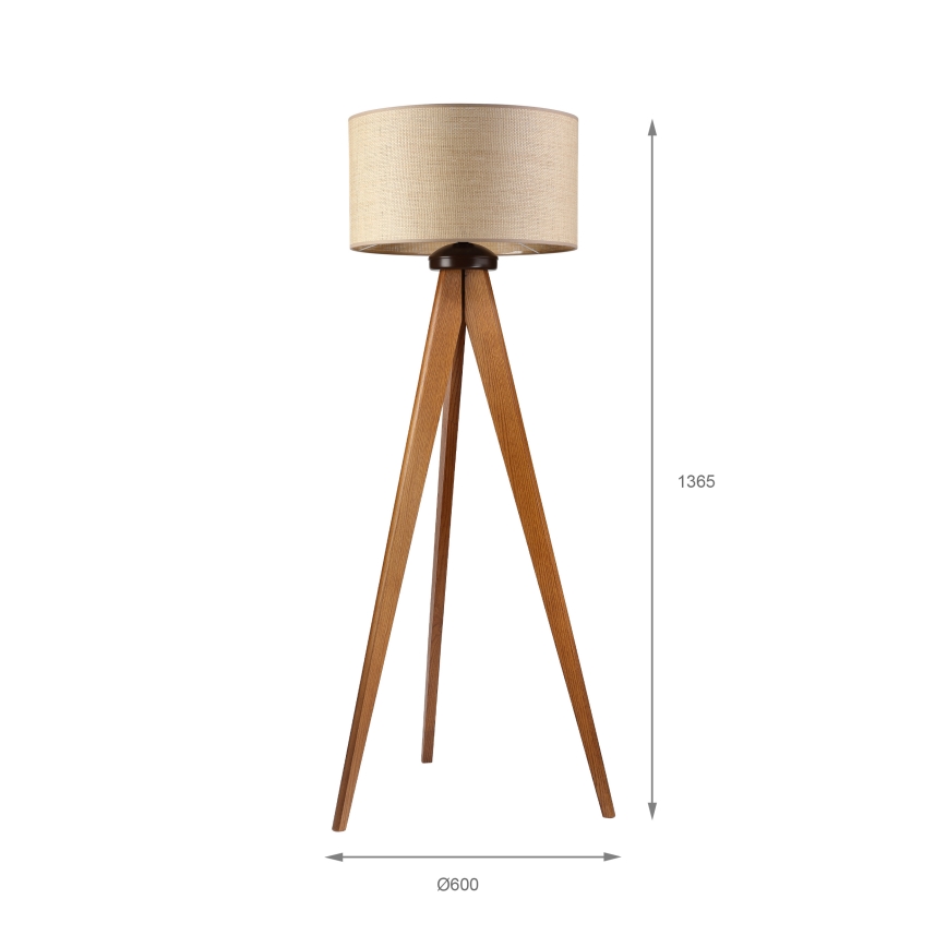 Lampadaire AIDA 1xE27/15W/230V chêne/raphia