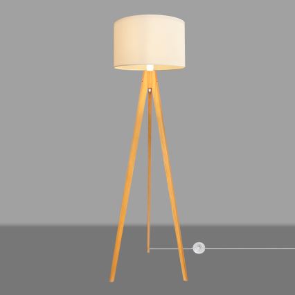Lampadaire ALBA 1xE27/15W/230V crème/chêne