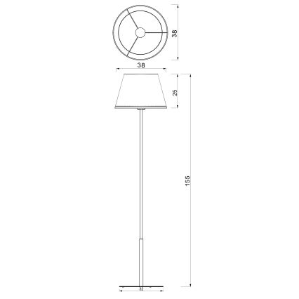 Lampadaire ARDEN 1xE27/15W/230V beige