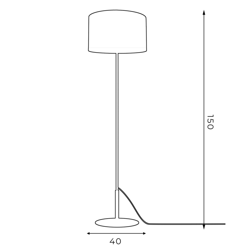 Lampadaire ARDEN 1xE27/60W/230V blanc/doré