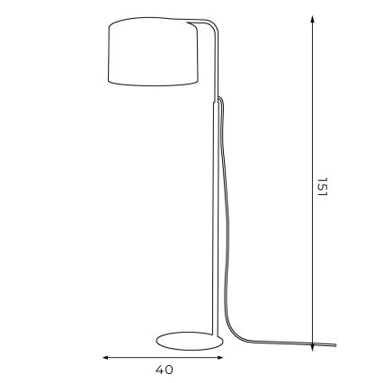 Lampadaire ARDEN 1xE27/60W/230V blanc/doré