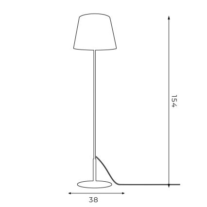 Lampadaire ARDEN 1xE27/60W/230V blanc/doré