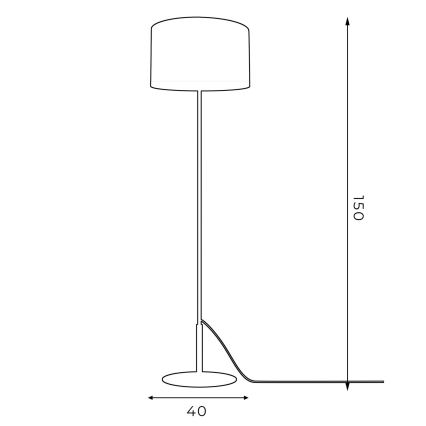 Lampadaire ARDEN 1xE27/60W/230V noir/blanc