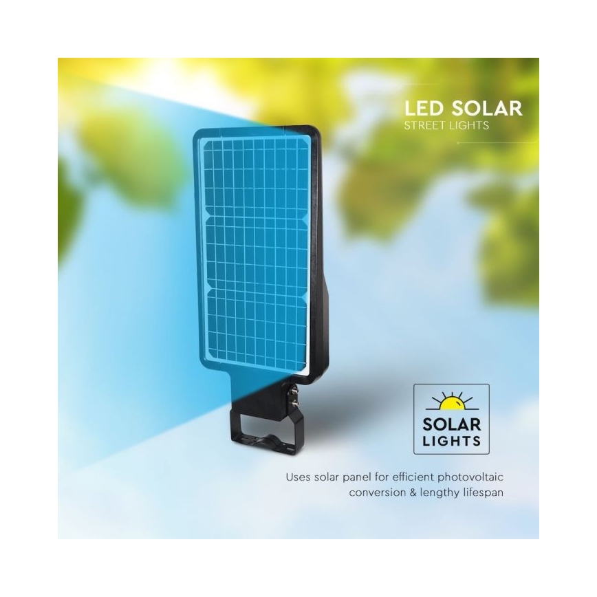 Lampadaire avec détecteur LED/40W/9,6V IP65 6000K + Télécommande