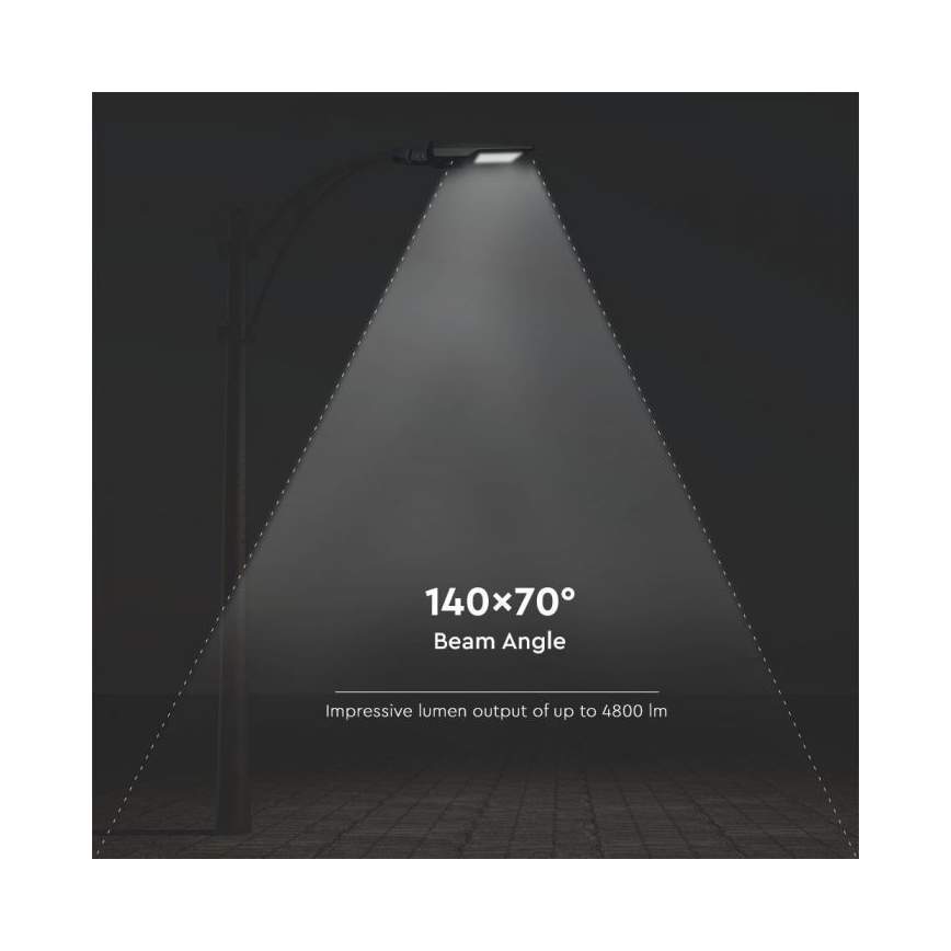Lampadaire avec détecteur LED/40W/9,6V IP65 6000K + Télécommande