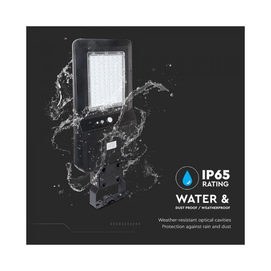 Lampadaire avec détecteur LED/40W/9,6V IP65 6000K + Télécommande