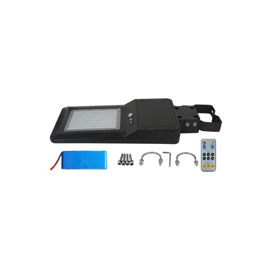 Lampadaire avec détecteur LED/40W/9,6V IP65 6000K + Télécommande