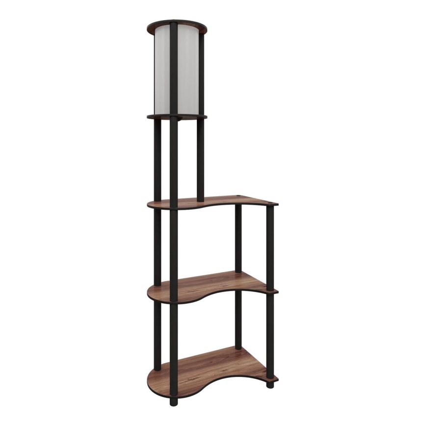 Lampadaire avec étagères 1xE27/40W/230V 140 cm noir/marron