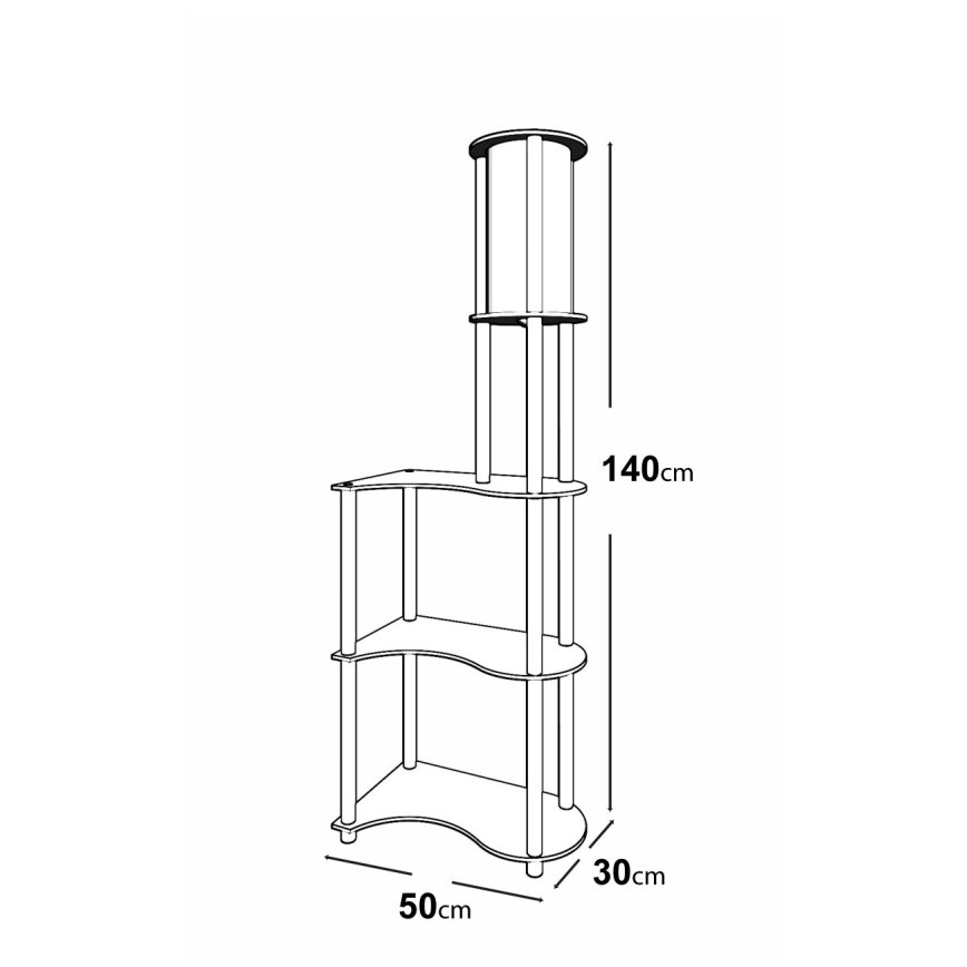 Lampadaire avec étagères 1xE27/40W/230V 140 cm noir/marron