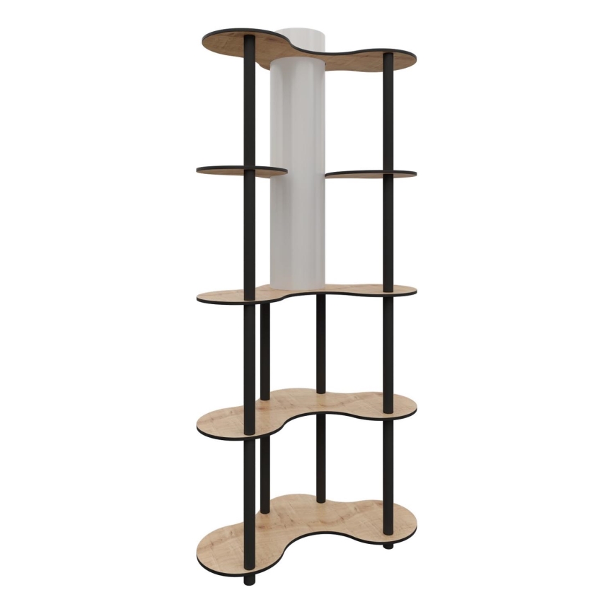 Lampadaire avec étagères 1xE27/40W/230V 150 cm noir/beige