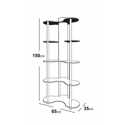 Lampadaire avec étagères 1xE27/40W/230V 150 cm noir/beige