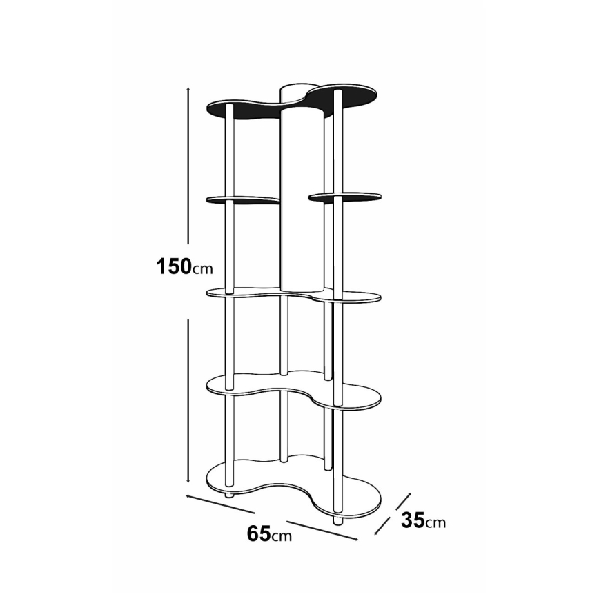 Lampadaire avec étagères 1xE27/40W/230V 150 cm noir/beige