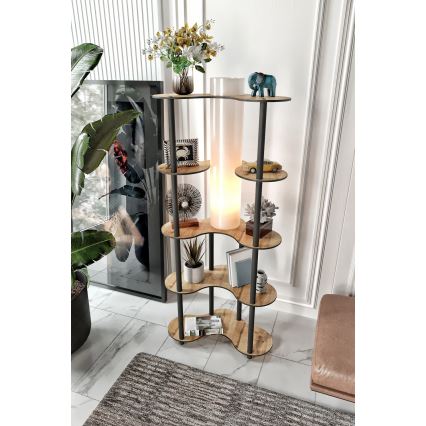 Lampadaire avec étagères 1xE27/40W/230V 150 cm noir/beige