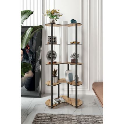 Lampadaire avec étagères 1xE27/40W/230V 150 cm noir/beige