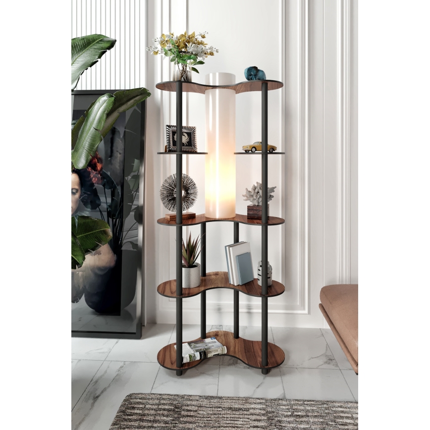 Lampadaire avec étagères 1xE27/40W/230V 150 cm noir/marron