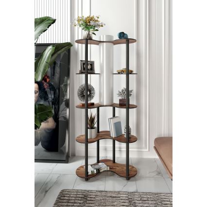 Lampadaire avec étagères 1xE27/40W/230V 150 cm noir/marron