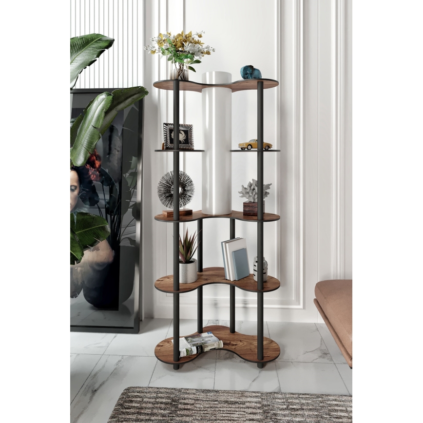 Lampadaire avec étagères 1xE27/40W/230V 150 cm noir/marron