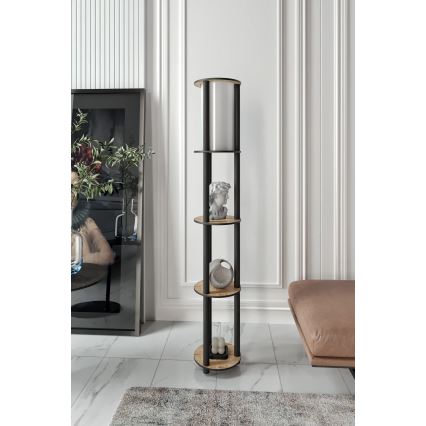 Lampadaire avec étagères 1xE27/40W/230V 150 cm noir/marron