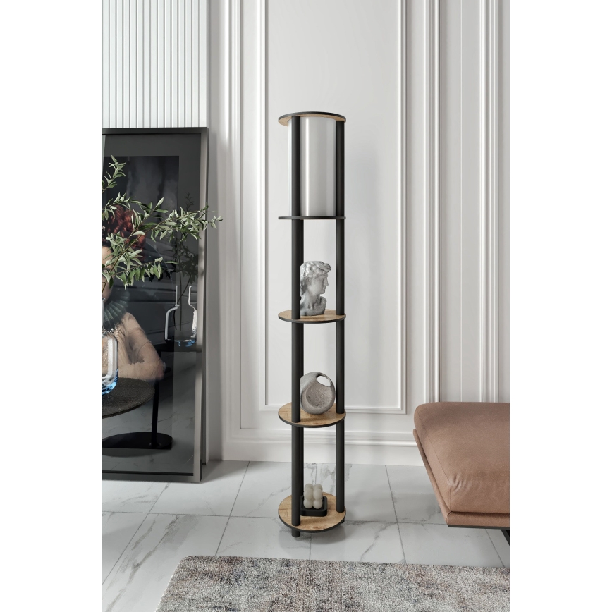 Lampadaire avec étagères 1xE27/40W/230V 150 cm noir/marron