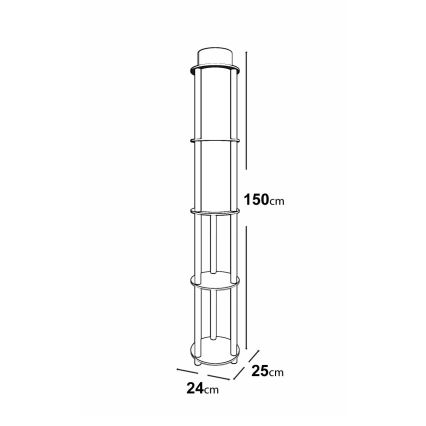 Lampadaire avec étagères 1xE27/40W/230V 150 cm noir/marron