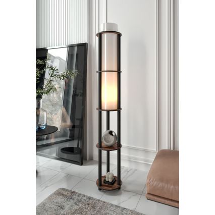Lampadaire avec étagères NOTO 1xE27/40W/230V marron/noir