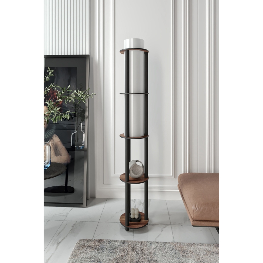 Lampadaire avec étagères NOTO 1xE27/40W/230V marron/noir