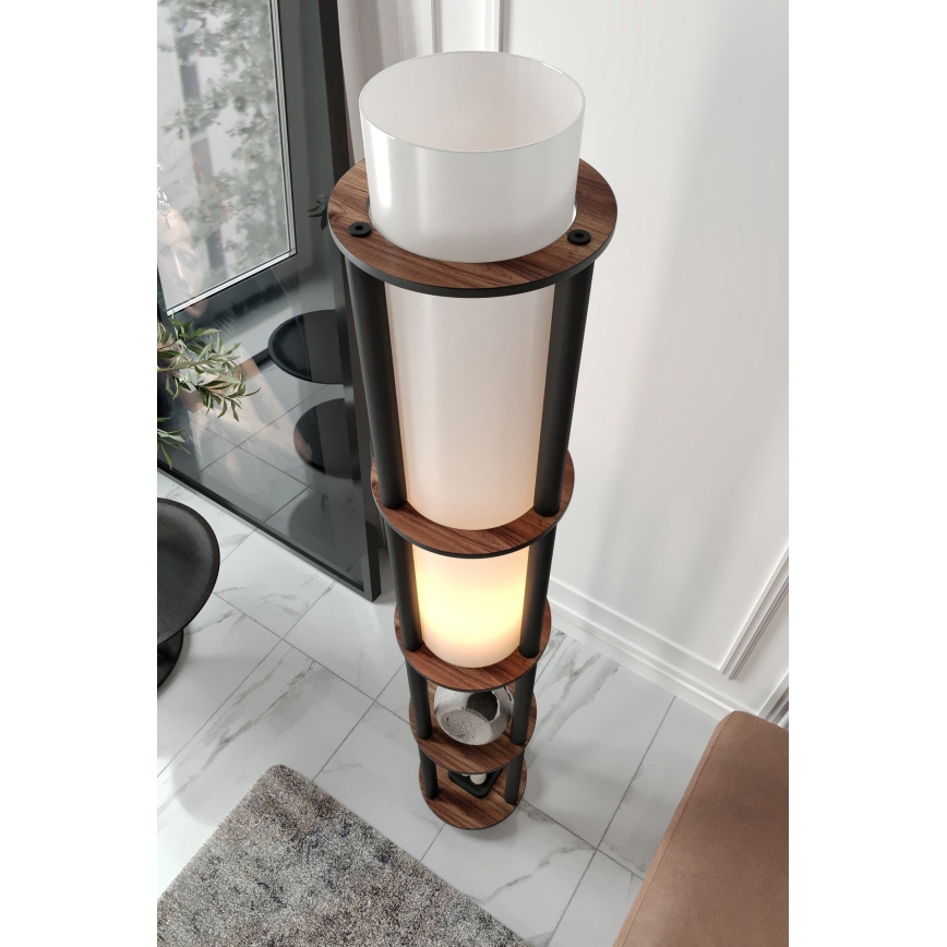 Lampadaire avec étagères NOTO 1xE27/40W/230V marron/noir