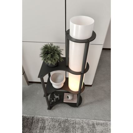 Lampadaire avec étagères NOTO 1xE27/40W/230V noire
