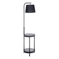 Lampadaire avec table 1xE27/60W/230V USB noir