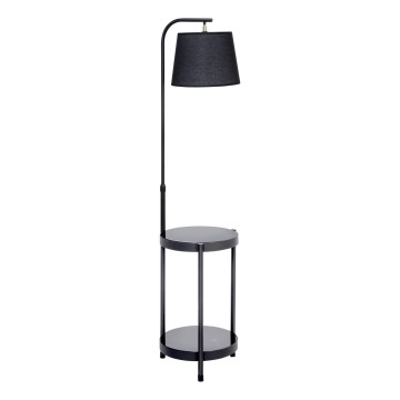 Lampadaire avec table 1xE27/60W/230V USB noir