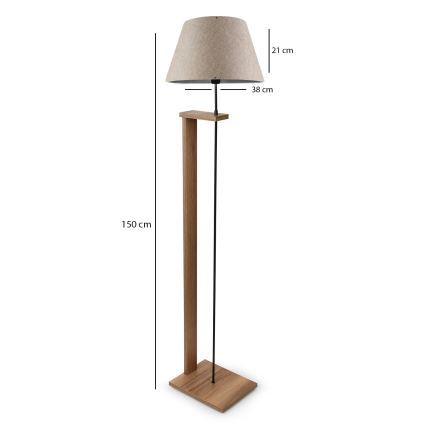 Lampadaire AYD 1xE27/40W/230V beige/marron