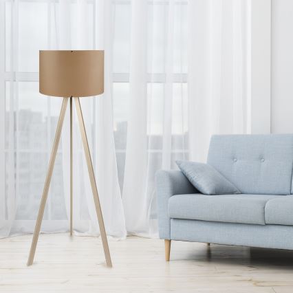 Lampadaire AYD 1xE27/40W/230V marron/beige