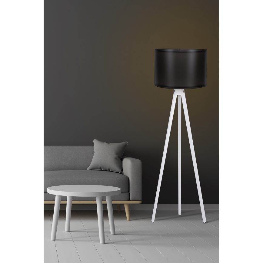 Lampadaire AYD 1xE27/60W/230V noir/blanc