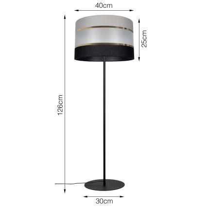 Lampadaire CORAL 1xE27/60W/230V noir/gris