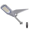 Lampadaire de rue LED dimmable avec capteur crépusculaire et panneau solaire LED/200W/20000 mAh 6500K IP65 gris