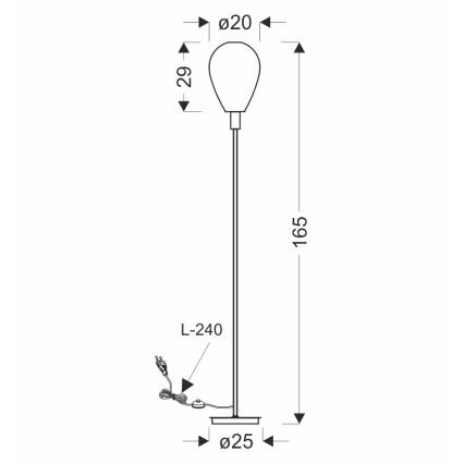 Lampadaire DENSO 1xG9/5W/230V chrome noir