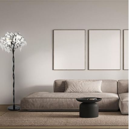 Lampadaire en cristal 5xG9/40W/230V noir