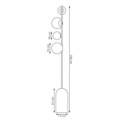 Lampadaire ETNO 4xG9/8W/230V blanc