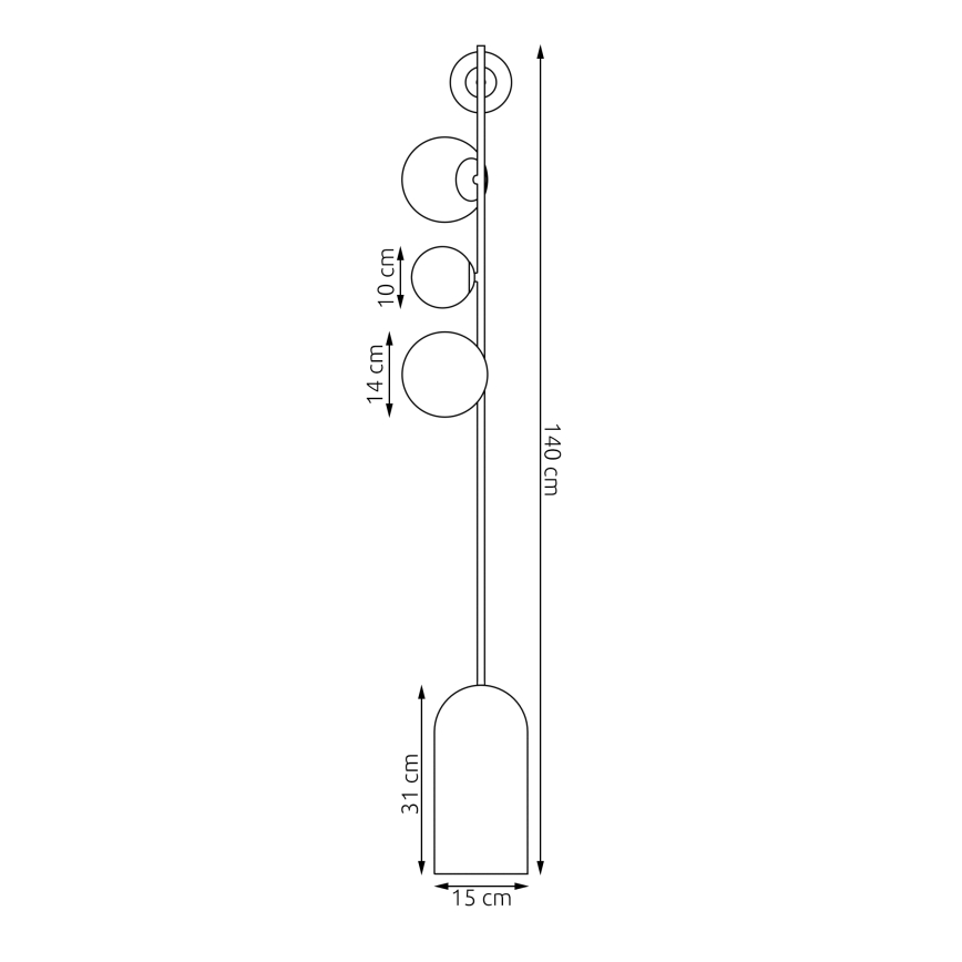 Lampadaire ETNO 4xG9/8W/230V orange