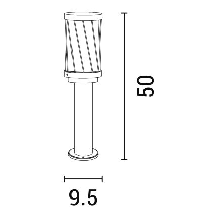 Lampadaire extérieur 1xE27/15W/230V 50 cm IP44 noir