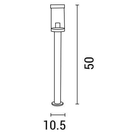 Lampadaire extérieur 1xE27/15W/230V 50 cm IP44 noir