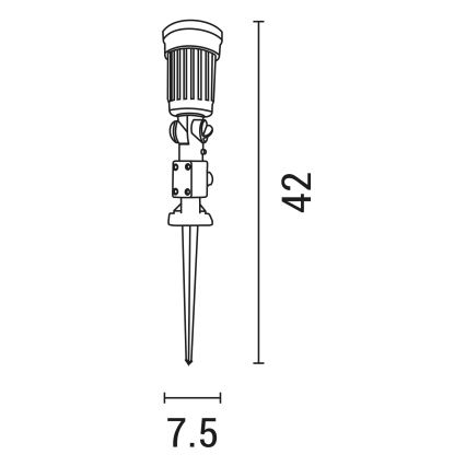 Lampadaire extérieur 1xE27/15W/230V IP44 noir