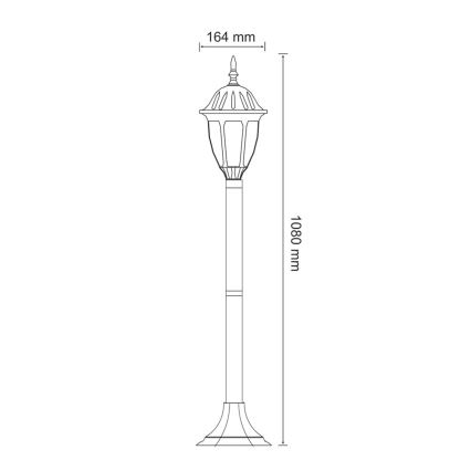 Lampadaire extérieur FLORENCJA 1xE27/20W/230V IP43