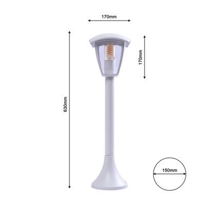 Lampadaire extérieur FOX 1xE27/40W/230V IP44 blanc