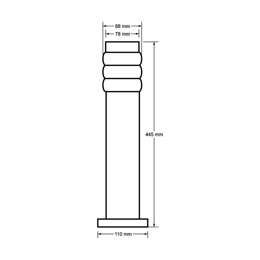 Lampadaire extérieur LULA 1xE27/11W/230V IP44 acier inoxydable