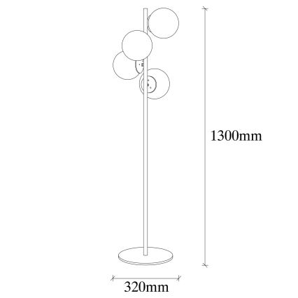 Lampadaire FAZE 4xE27/100W/230V